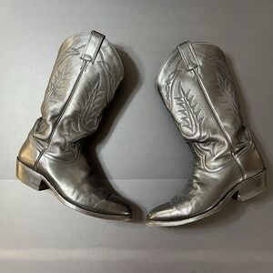 Vintage Tony Lama Boots Mens Size 8.5D 2993 Black Leather Western Cowboy Retro